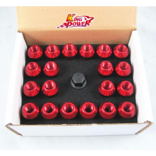 20PC FOR HONDA ACURA 12X1.5MM ALUMINUM RACING LOCKING LUG NUTS SET RED #4 image