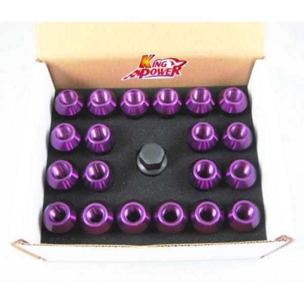 20PC PURPLE 12X1.5MM ALUMINUM RACING LOCKING LUG NUTS SET FOR HONDA ACURA TOYOTA #4 image