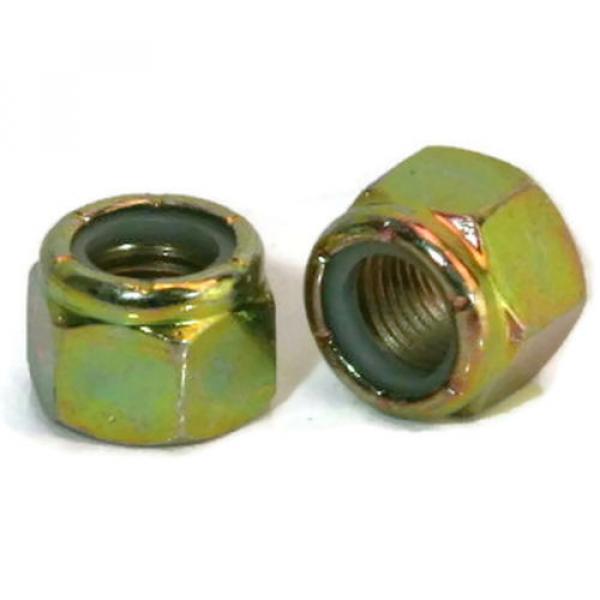 Nylon Lock Nuts Yellow Zinc Grade C - 1/2&#034;-20 UNF - Qty-25 #1 image