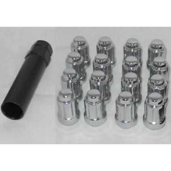 12X1.25 CHROME ACORN SEAT TUNER 6 SPLINE LOCK LUG NUT SET OF (16) AND (1) KEY #1 image