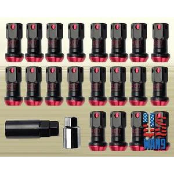 Red / Gunmetal JDM Extended Dust Cap Steel Lug Nuts Wheel Rim Tuner M12 x 1.5 #1 image