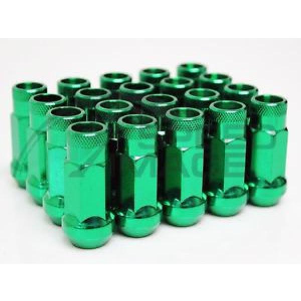 Z RACING GREEN STEEL 20PCS LUG NUTS 12X1.5MM OPEN EXTENDED 17MM KEY TUNER #1 image