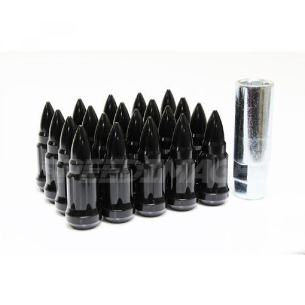 Z RACING BULLET BLACK STEEL LUG NUTS 12X1.5MM EXTENDED KEY TUNER CLOSED #1 image