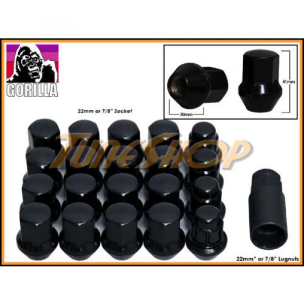 16+4 LOCK GORILLA LARGE SEAT OEM FACTORY WHEELS LUG NUTS 14X1.5 M14 RIMS BLACK #1 image