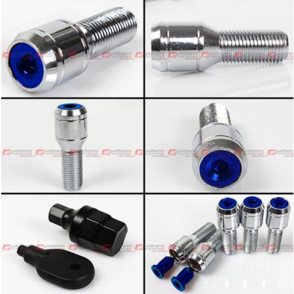 20 Pcs M14 X 1.5 Blue Wheel Lug Nut Bolts With Security Cap +Key+Socket For Audi #2 image