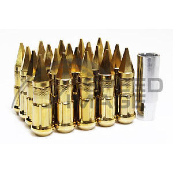 Z RACING GOLD DRAG SPIKE STEEL LUG NUTS SET 12X1.25 TUNER 20 PCS KEY SUBARU #1 image