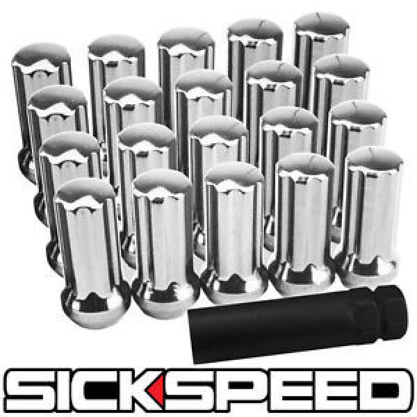 SICKSPEED 20 PC CHROME 51MM SPLINE DRIVE LOCKING LUG NUTS LUGS W/KEY 1/2X20 L22 #1 image