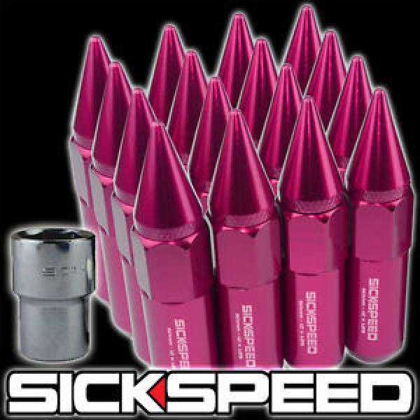 SICKSPEED 16 PC PINK SPIKED ALUMINUM 60MM LOCKING LUG NUTS WHEELS 12X1.25 L11 #1 image