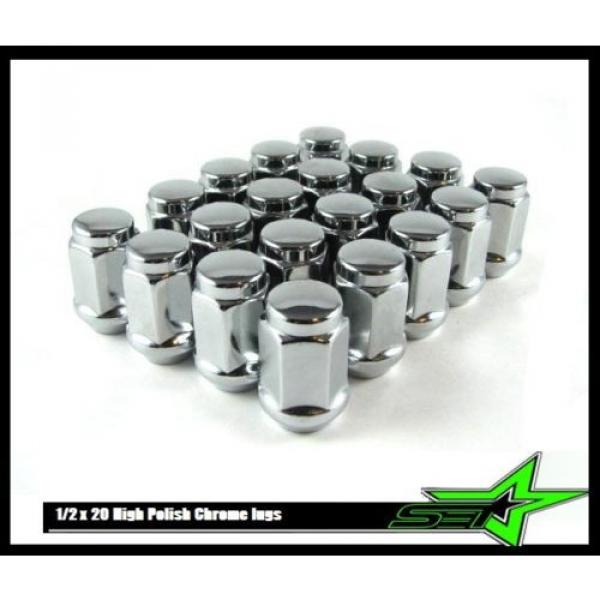 19 CHROME JEEP LUG NUTS + 4 WHEEL LOCKS | 1/2X20 BULGE ACORN 5X4.5 5X114.3 5X5 #2 image