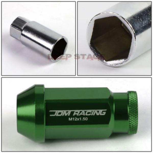 20 PCS M12 X 1.5 ALUMINUM 50MM LUG NUT/WHEEL LOCK+ADAPTER KEY GREEN #5 image