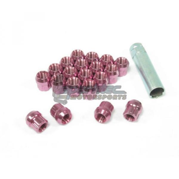 NNR Type M Steel Wheel Lug Nuts &amp; Locks Open Ended Pink 22mm 12x1.5 20pcs #1 image