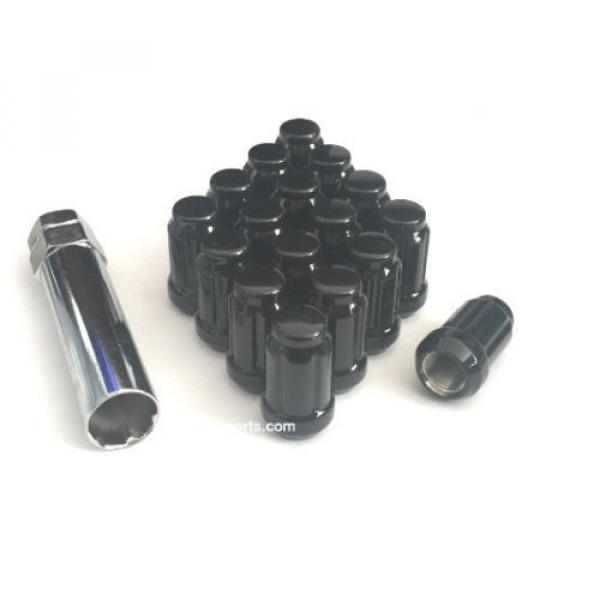 16 PC 12X1.25MM BLACK SPLINE LUG NUTS W/ KEY WHEEL LOCK SUBARU NISSAN INFINITI #1 image