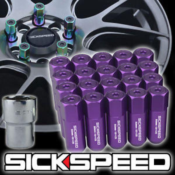 SICKSPEED 20 PC PURPLE CAPPED ALUMINUM 60MM LOCKING LUG NUTS WHEELS 12X1.25 L12 #1 image