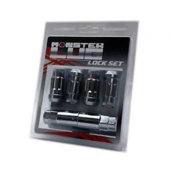 MONSTER LUG NUT LOCK 4PC SET 1/2&#034;x20 1008 STEEL BLACK #1 image