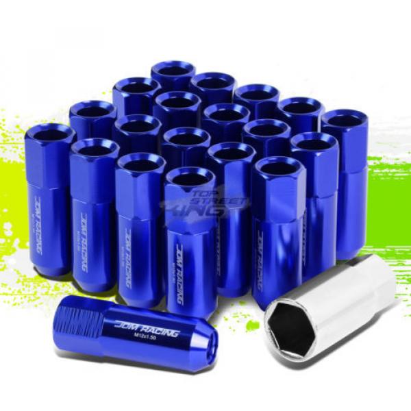 20PC M12 X 1.5 EXTENDED ALUMINUM LUG NUT/WHEEL RIM LOCK+ADAPTER KEY BLUE #1 image