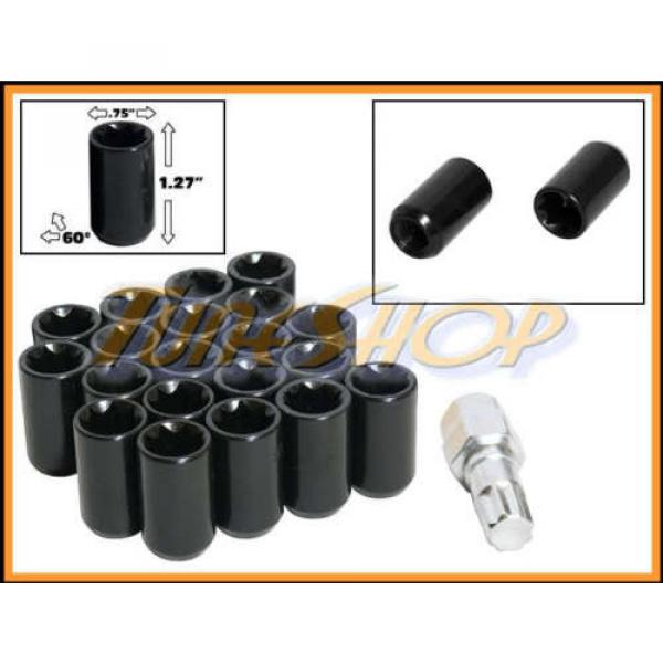 20 TUNER WHEEL LOCK LUG NUTS 8 POINT KEY 12X1.5 12 1.5 ACORN OPEN END BLACK U #1 image