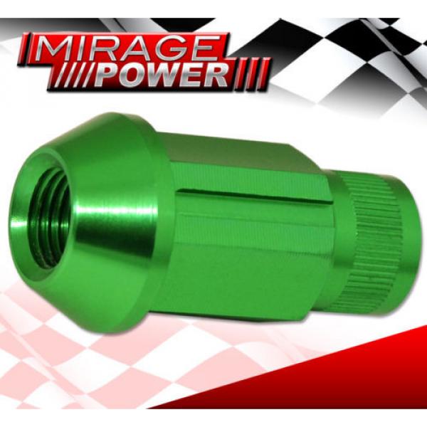 (20 PIECES) UNIVERSAL M12x1.25 ALUMINUM TUNER WHEEL LUG NUTS GREEN + LOCKING KEY #4 image