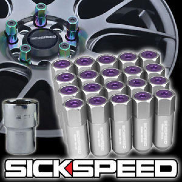 20 POLISH/PURPLE CAP ALUMINUM EXTENDED 60MM LOCKING LUG NUTS WHEELS 12X1.5 L07 #1 image