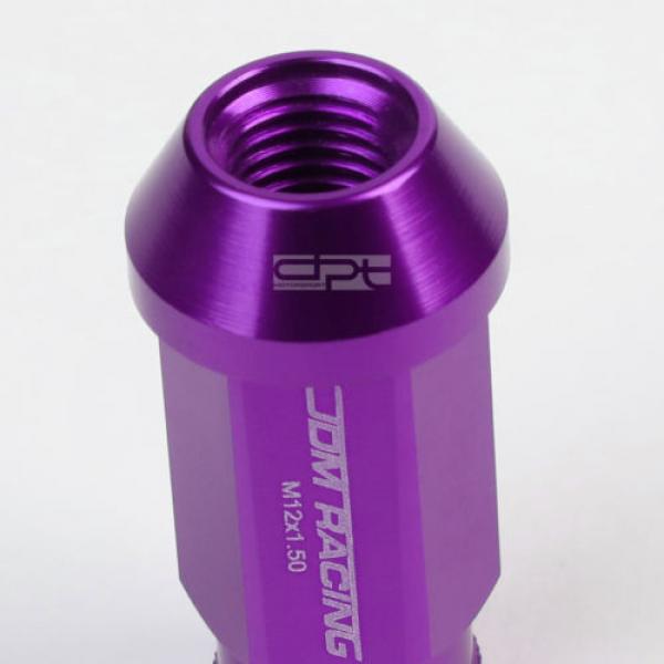 20X M12 X 1.5 LOCKING LUG RACING RIM/WHEEL ACORN TUNER LOCK NUTS+KEY PURPLE #4 image