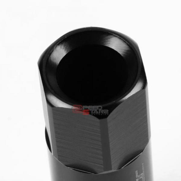 BLACK 60MM M12 X 1.5 ALUMINUM WHEEL RIM LOCK ACORN TUNER LUG NUT+ADAPTER KEY #3 image