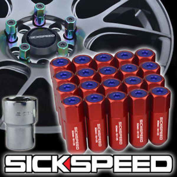 SICKSPEED 20 RED/BLUE CAPPED ALUMINUM 60MM LOCKING LUG NUTS WHEELS 12X1.25 L12 #1 image