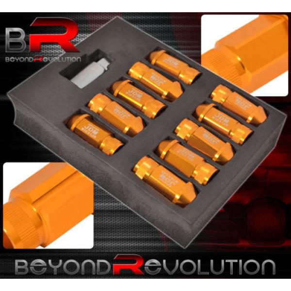 UNIVERSAL 12x1.25 LOCKING LUG NUTS CAR AUTO ALUMINUM KIT +KEY GOLD #2 image