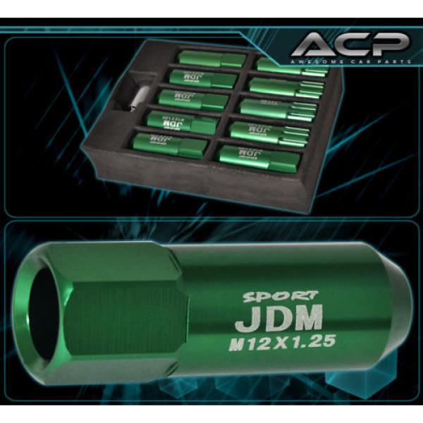 FOR SUZUKI 12x1.25 LOCKING LUG NUTS OPEN END EXTEND ALUMINUM 20PIECE SET GREEN #2 image