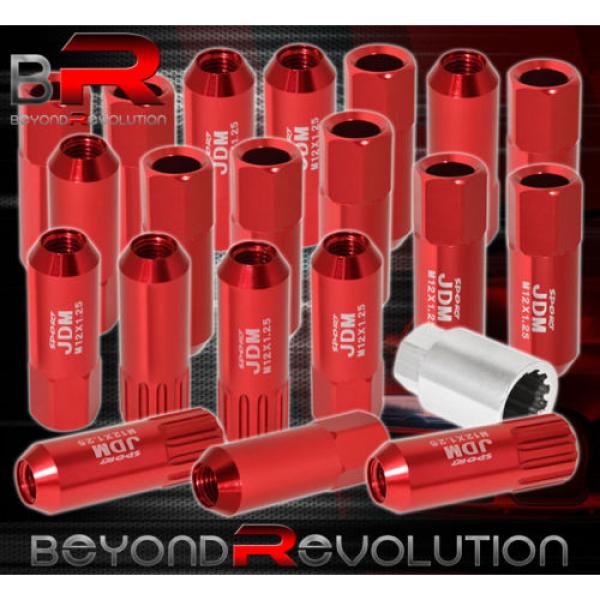 FOR NISSAN 12x1.25MM LOCKING LUG NUTS OPEN END EXTENDED 20 PIECES + KEY KIT RED #1 image