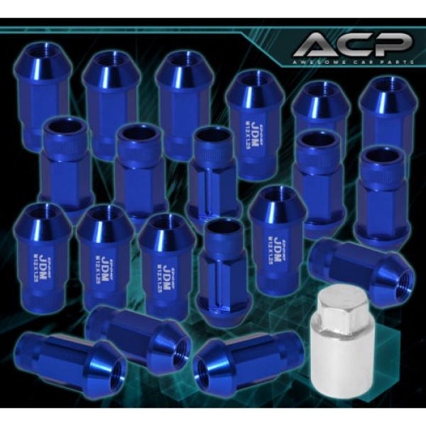 UNIVERSAL 12x1.25 LOCKING LUG NUTS DRIFTING HEAVY DUTY ALUMINUM 20PCS SET BLUE #1 image