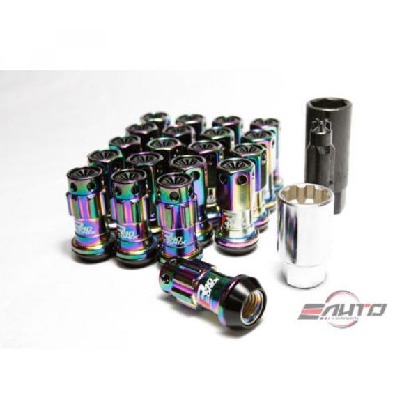 Kics R40 ICONIX 44mm 12x1.5 Rim Wheel Lug Nut w/ Cap &amp; Lock Key Kit Neo Chrome a #2 image