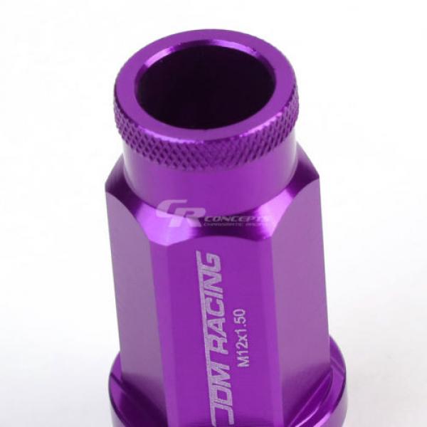 20X RACING RIM ACORN TUNER ALUMINUM WHEEL LOCK LUG NUTS + 1X ADAPTER KEY PURPLE #3 image