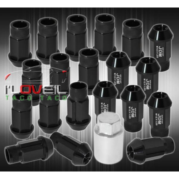 FOR NISSAN 12MMX1.25 LOCKING LUG NUTS EURO WHEELS RIMS THREADED 20PCS UNIT BLACK #1 image