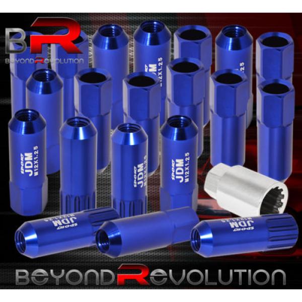 FOR INFINITI M12x1.25MM LOCKING LUG NUTS 20PC VIP EXTENDED ALUMINUM ANODIZE BLUE #1 image