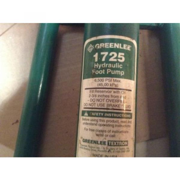 Greenlee 1725 Hydraulic Foot With 10&#039; Hydraulic Hose Pump #3 image