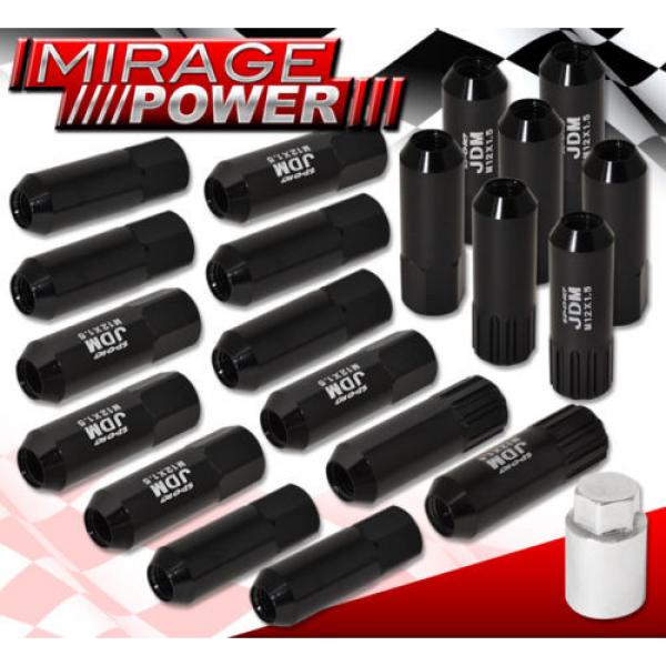 FOR MINI M12x1.5 LOCKING LUG NUTS TIME ATTACK TUNER WHEELS RIMS 20PC KIT BLACK #1 image