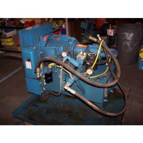 VICKERS 15 HP HYDRAULIC POWER UNIT 30 GALLON 3000 PSI PVQ20B2RSE1S21  Pump #1 image