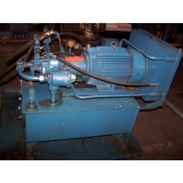 VICKERS 15 HP HYDRAULIC POWER UNIT 30 GALLON 3000 PSI PVQ20B2RSE1S21  Pump #3 image