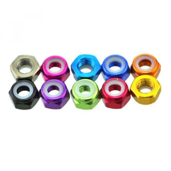 M3 Aluminum Alloy Nylon Lock Nut Multi-Color QTY 10 #4 image