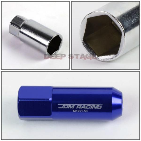 20 PCS M12 X 1.5 ALUMINUM ACORN TUNER LUG NUT/WHEEL LOCK+ADAPTER KEY BLUE #5 image