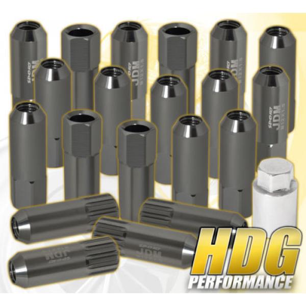 FOR SATURN 12x1.5 LOCKING LUG NUTS 20PC JDM VIP EXTENDED ALUMINUM ANODIZED GREY #1 image