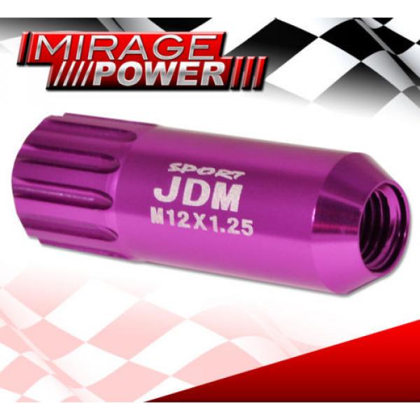 (20 PIECES) UNIVERSAL M12x1.25 ALUMINUM TUNER WHEEL LUG NUTS PURPLE +LOCKING KEY #4 image