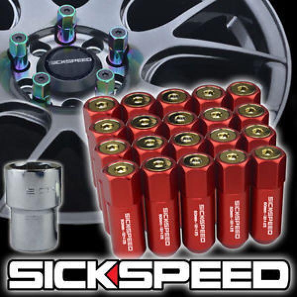 SICKSPEED 20 PC RED/24K GOLD CAPPED ALUMINUM LOCKING LUG NUTS WHEELS 12X1.25 L12 #1 image