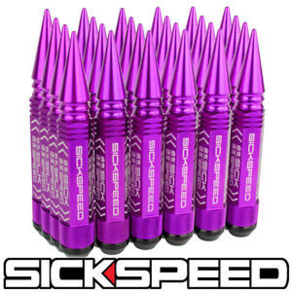 SICKSPEED 24 PC PURPLE 5 1/2&#034; LONG SPIKED STEEL LOCKING  LUG NUTS 12X1.25 L13 #1 image