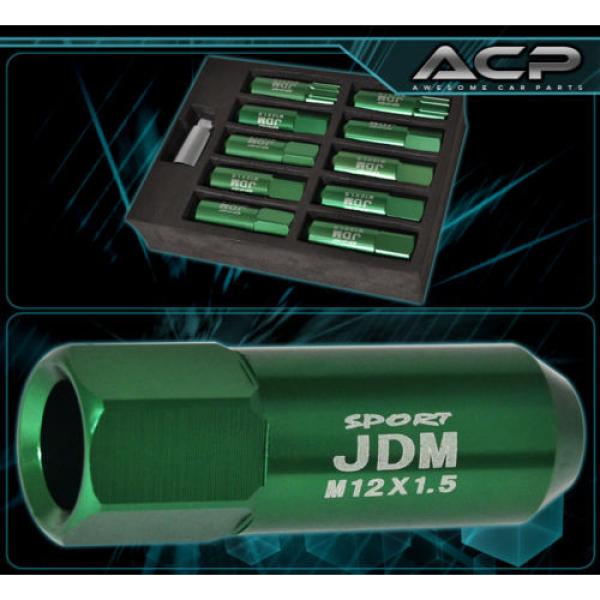 FOR PONTIAC M12x1.5MM LOCKING LUG NUTS 20PC JDM EXTENDED ALUMINUM ANODIZED GREEN #2 image