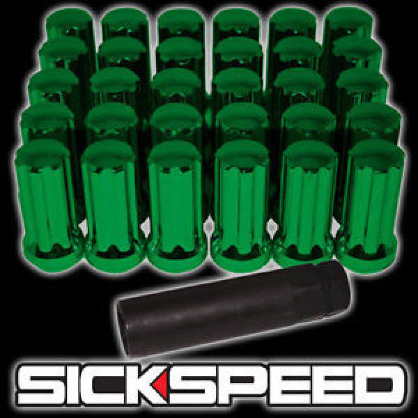 32 PC GREEN 51MM SPLINE DRIVE LOCKING LUG NUTS W/KEY FOR WHEELS/RIMS 14X1.5 L06 #1 image