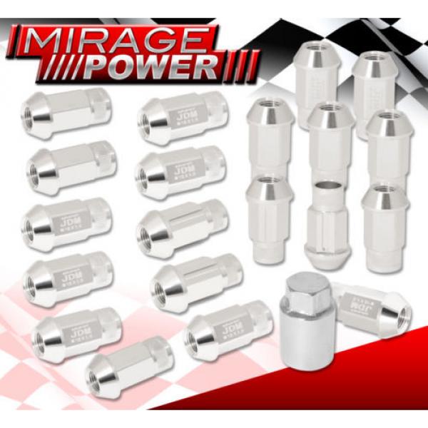 Universal M12X1.5Mm Locking Lug Nuts Wheel Extended Aluminum 20 Piece Set Silver #1 image