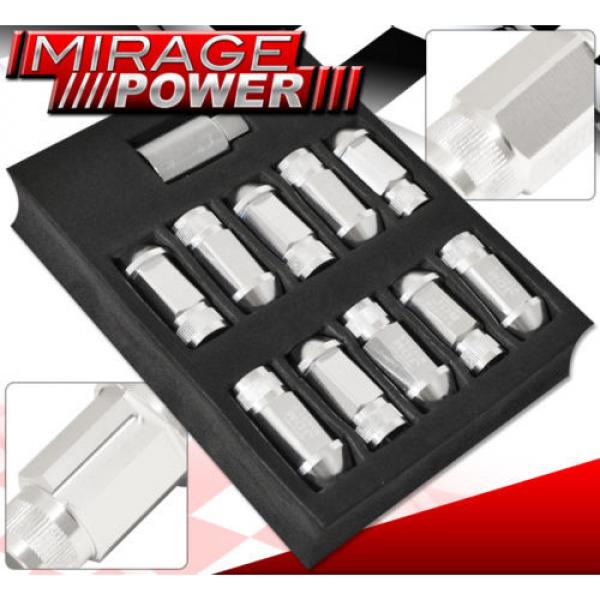 Universal M12X1.5Mm Locking Lug Nuts Wheel Extended Aluminum 20 Piece Set Silver #2 image