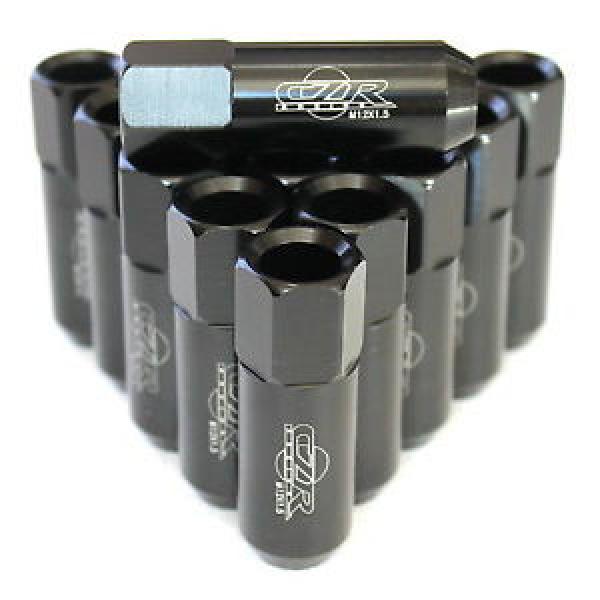 16PC CZRracing BLACK EXTENDED SLIM TUNER LUG NUTS LUGS WHEELS/RIMS (FITS:ACURA) #1 image