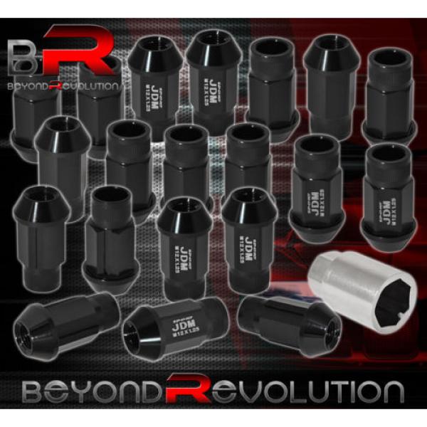 FOR NISSAN M12x1.25MM LOCKING LUG NUTS OPEN END AL6061 20 PIECES + KEY KIT BLACK #1 image