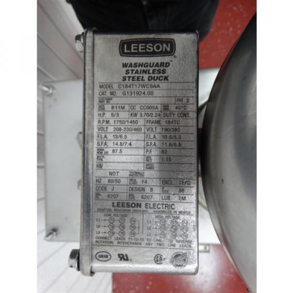 Hydraulic W/LEESON C184T17WC9AA Washguard Motor 5/3HP 3PH 50/60HZ  Pump #2 image